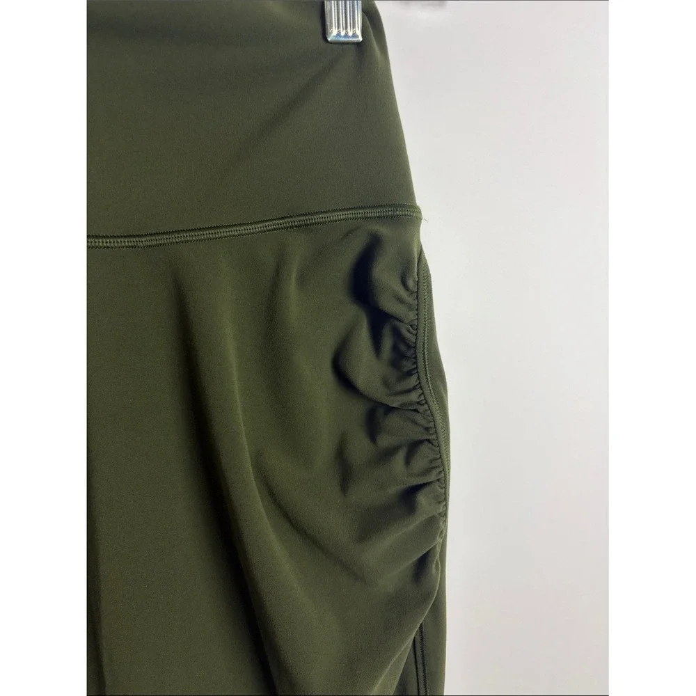 Athleta Transcend Midi Skirt Olive Green Ruched Stretch XXS